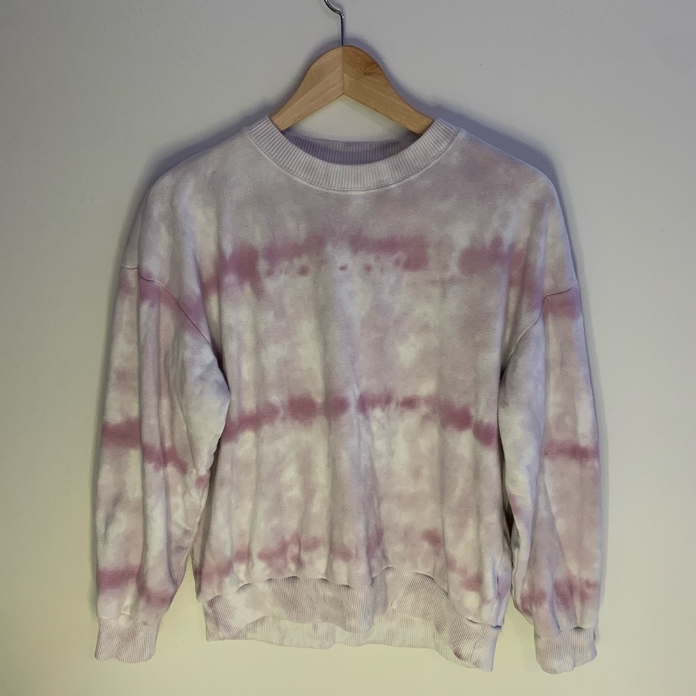 Soft purple tie dye crew neck